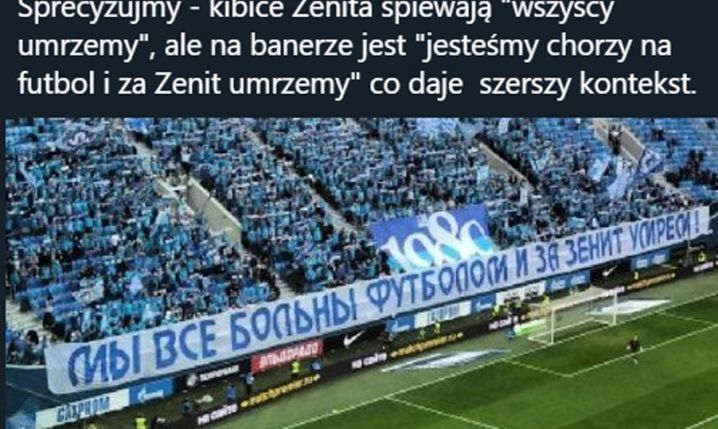 TRANSPARENT i przyśpiewki kibiców Zenita podczas wczorajszego meczu!